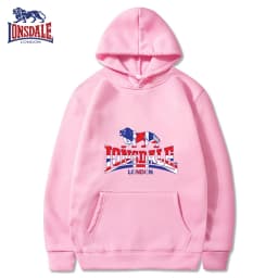 LONSDALE Men's Casual Hooded Sweatshirt Logo Print Stylish Spring Autumn Comfortable Fit Sweater