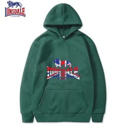 LONSDALE Men's Casual Hooded Sweatshirt Logo Print Stylish Spring Autumn Comfortable Fit Sweater