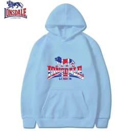 LONSDALE Men's Casual Hooded Sweatshirt Logo Print Stylish Spring Autumn Comfortable Fit Sweater