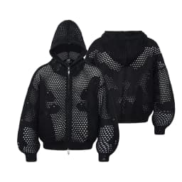 FEWQ American Style Dark Hooded Zipper Men's Knitted Sweater Casual Hook Flower Hollow Sweater 2026 Autumn New 24W3799