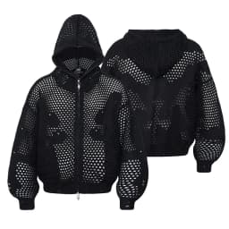 FEWQ American Style Dark Hooded Zipper Men's Knitted Sweater Casual Hook Flower Hollow Sweater 2026 Autumn New 24W3799