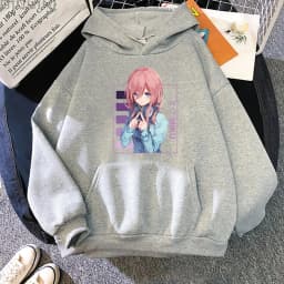 Anime The Quintessential Quintuplets Nakano Miku Print Hooded Men Women Aesthetic Hoodies Harajuku Male Plus Size Sweatshirt