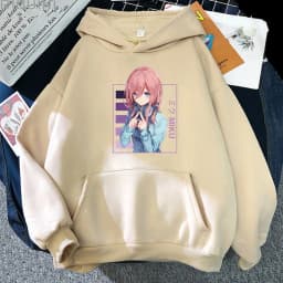 Anime The Quintessential Quintuplets Nakano Miku Print Hooded Men Women Aesthetic Hoodies Harajuku Male Plus Size Sweatshirt