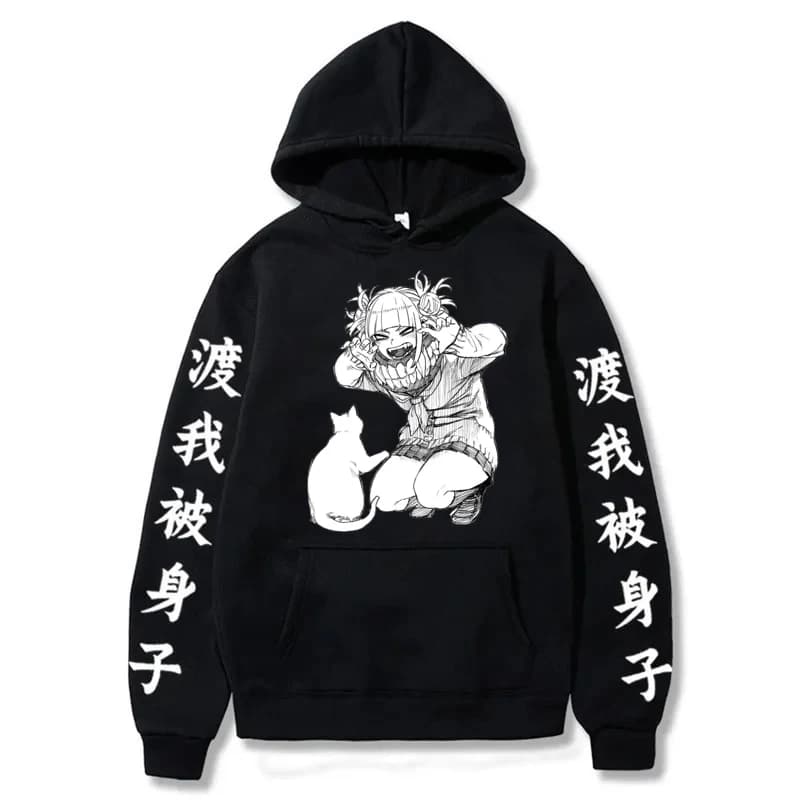 Himiko Toga My Hero Academia Graphic Hoodies Vintage Oversized Hooded Sweatshirt Long Sleeves Cotton Hoodie Men Women Clothes