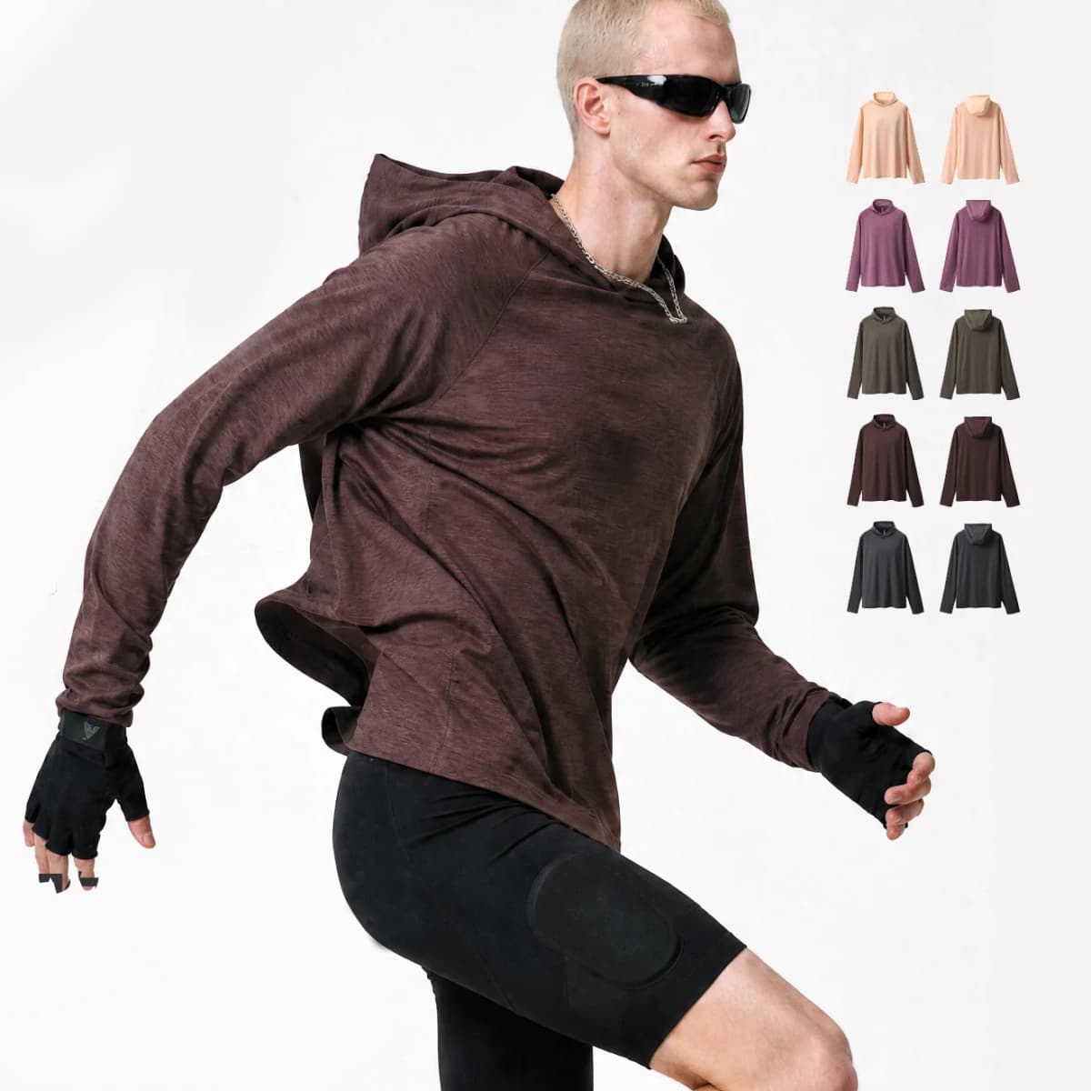 Lightweight Hoodie Men Women Outdoor Running Loose Casual Quick Dry Sport Long Sleeve Hooded Sweatshirts T-shirt Track T Shirt