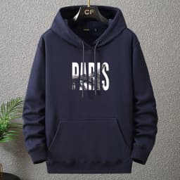 New Big Size Hoodie Men Winter Fleece Sherpa Lined Warm Hooded Shirt Male Cotton Print Letter Paris Plus Fat Extra Large Clothes