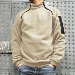 Men's Polar Fleece Outdoor Warm Breathable Tactical Zipper Standing Neck Long Sleeves Casual Solid Color Sweatshirt