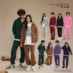 Clothing Autumn and Winter Washed Batik Old Men's Sweater Sweatpants Retro Trendy Brand Suit Men's and Women's Models