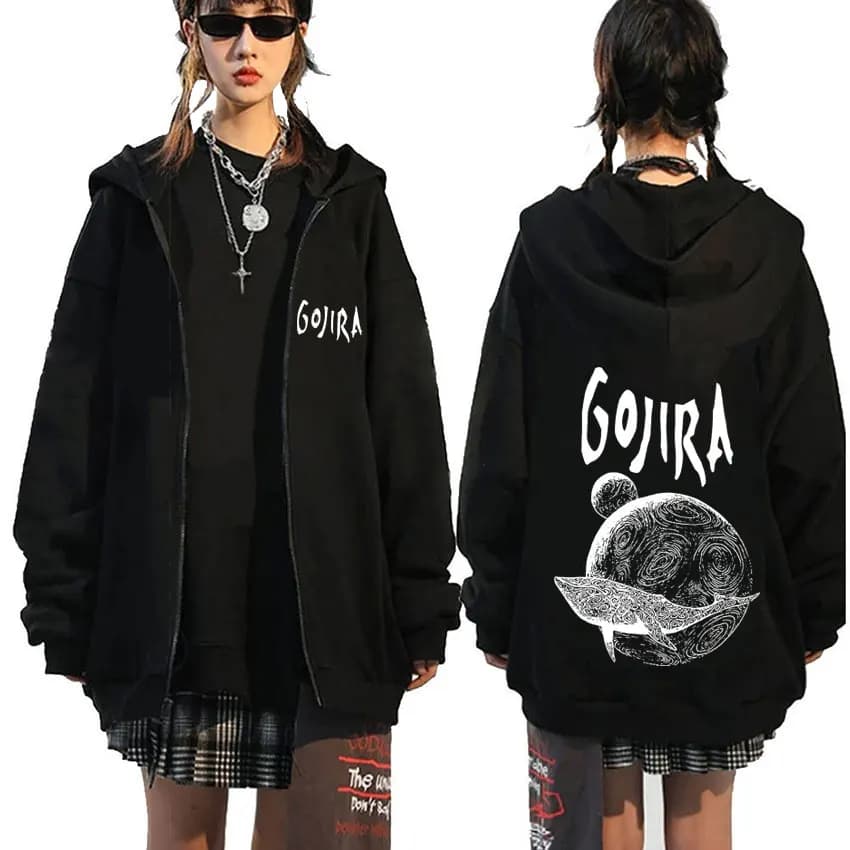 French Metal Band Gojira From Mars To Sirius Album Cover Zipper Hoodie Men Women Vintage Rock Oversized Fleece Zip Up Hoodies