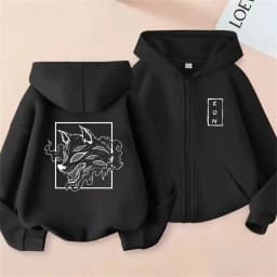 Anime Chainsaw Man Hayakawa Aki Summon Fox Devil Kon Zipper Hoodie Men Women Casual Zip Up Jacket Men's Vintage Manga Style Coat