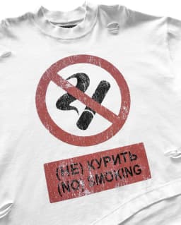 Y2K Gothic Harajuku Hip Hop Punk Long Sleeved Prohibited Cigarette Print Pattern T Shirts Retro Street Wear Loose Ripped Top