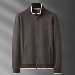 Minglu Autumn Winter Wool Men's Sweatshirts Luxury Solid Color Stnad Collar Letter Embroidery Sport Casual Male Hoodies 4XL