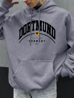 Dortmund Germany Letter Pattern Autumn Hoody Men Casual Oversize Hoodies Fashion Fleece Clothing Personality Unisex Pullover