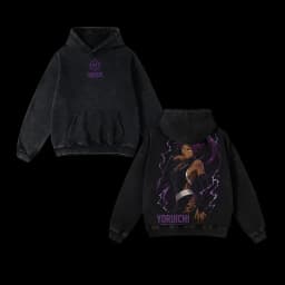 Manga Bleach Shihouin Yoruichi Printed Hooded Men Women Washed Cotton Hoodie Retro Streetwear Unisex Casual Oversized Sweatshirt