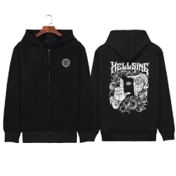 Hellsing Anime Clothing Alucard Printed Hooded Men Women Prevalent Zipper Hoodies Plus Size Pullover Harajuku Male Sweatshirt