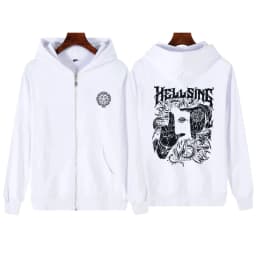 Hellsing Anime Clothing Alucard Printed Hooded Men Women Prevalent Zipper Hoodies Plus Size Pullover Harajuku Male Sweatshirt