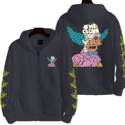 The Simpsons Krusty the Clown Men's Autumn/Winter Anime Zipper Hoodie Women's Outdoor New Sportswear Couple Fashion Cartoon Top