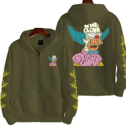 The Simpsons Krusty the Clown Men's Autumn/Winter Anime Zipper Hoodie Women's Outdoor New Sportswear Couple Fashion Cartoon Top