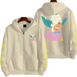 The Simpsons Krusty the Clown Men's Autumn/Winter Anime Zipper Hoodie Women's Outdoor New Sportswear Couple Fashion Cartoon Top