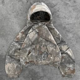 Vintage Zip Up Hoodie Men Camouflage Pattern Zipper Sweatshirt High Street Hip Hop Y2K Streetwear Oversized Unisex Camo Hoodie