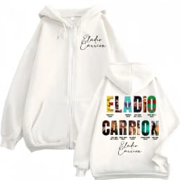 Singer Eladio Carrion Album Merch Zipper Hoodie Men's Women's Hip Hop Fashion Zip Up Sweatshirt Harajuku Y2k Oversized Pullovers