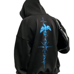 Harajuku Oversized Streetwear Pullover Men's Hoodies Bright Side Graphic Print Hooded Sweatshirt Hip Hop Aesthetic Tops Goth Y2k