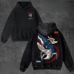 Denji Beam Graphic Clothing Chainsaw Man Anime Hooded Men Women Retro Washed Hoodies Oversized Cotton Sweatshirt Male Streetwear