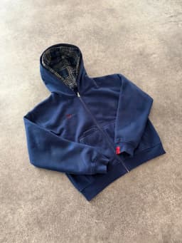 Mens Plaid Lined Hooded Sweatshirt Full Zip Pocket Jacket Casual Solid Thermal Fleece Hoodie Casual Winter Warm Outwear Coat