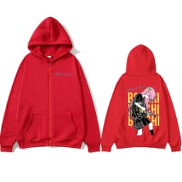 Anime Bocchi The Rock Gotoh Hitori Zipper Hoodies Men Women Fashion Harajuku Long Sleeve Zip Up Hooded Sweatshirts Jackets Coats