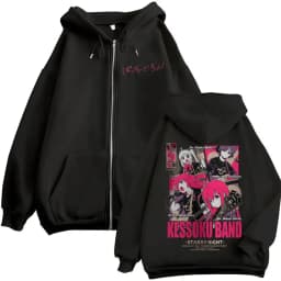 Anime Bocchi The Rock Zipper Hoodies Hitori Gotoh Yamada Ryo Kita Ikuyo Ijichi Nijika Zip Up Sweatshirts Men Women Pullover Coat