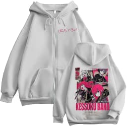 Anime Bocchi The Rock Zipper Hoodies Hitori Gotoh Yamada Ryo Kita Ikuyo Ijichi Nijika Zip Up Sweatshirts Men Women Pullover Coat