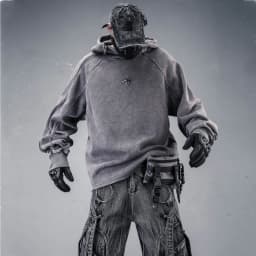 Wasteland Style Washed Distressed Techwear Hoodie Man Woman Punk Vintage Zip Up Sleeve Pullover Sweatshirt