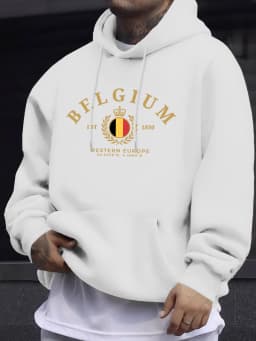 Belgium Western Europe Est 1830 Prints Man Street Tops Autumn Casual Hoodie Sports Loose Sweatshirt Simple Fashion Pullovers