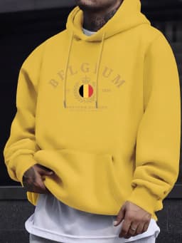 Belgium Western Europe Est 1830 Prints Man Street Tops Autumn Casual Hoodie Sports Loose Sweatshirt Simple Fashion Pullovers