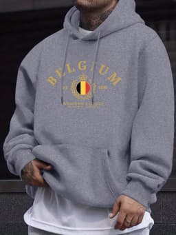 Belgium Western Europe Est 1830 Prints Man Street Tops Autumn Casual Hoodie Sports Loose Sweatshirt Simple Fashion Pullovers