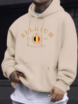 Belgium Western Europe Est 1830 Prints Man Street Tops Autumn Casual Hoodie Sports Loose Sweatshirt Simple Fashion Pullovers