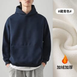 DUKEEN 460gsm Men's Hooded Sweatshirt 2025 Autumn and Winter Fashion Solid Color Long Sleeve Fleece Sports Basic Outerwear