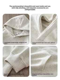 DUKEEN 460gsm Men's Hooded Sweatshirt 2025 Autumn and Winter Fashion Solid Color Long Sleeve Fleece Sports Basic Outerwear
