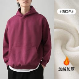 DUKEEN 460gsm Men's Hooded Sweatshirt 2025 Autumn and Winter Fashion Solid Color Long Sleeve Fleece Sports Basic Outerwear