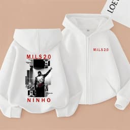 Rapper Ninho MILS 2.0 Album Graphic Zipper Hoodie Men Women Hip Hop Fashion Pop Music Hoodies Men's Vintage Casual Zip Up Jacket