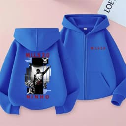 Rapper Ninho MILS 2.0 Album Graphic Zipper Hoodie Men Women Hip Hop Fashion Pop Music Hoodies Men's Vintage Casual Zip Up Jacket