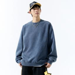 DUKEEN 400G Heavyweight Sweatshirt for Men 2025 Autumn Vintasge Style Washed-Out Solid Color Pullover Casual Men's Clothing