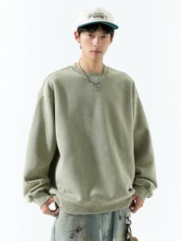 DUKEEN 400G Heavyweight Sweatshirt for Men 2025 Autumn Vintasge Style Washed-Out Solid Color Pullover Casual Men's Clothing