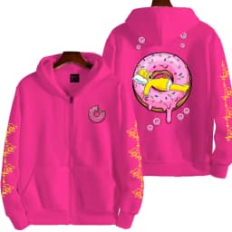 The Simpsons Donut Men's Autumn/Winter New Zipper Hoodie Couple Outdoor Sportswear Fashion Anime Cartoon Coat Top