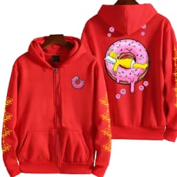 The Simpsons Donut Men's Autumn/Winter New Zipper Hoodie Couple Outdoor Sportswear Fashion Anime Cartoon Coat Top