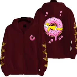 The Simpsons Donut Men's Autumn/Winter New Zipper Hoodie Couple Outdoor Sportswear Fashion Anime Cartoon Coat Top
