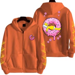 The Simpsons Donut Men's Autumn/Winter New Zipper Hoodie Couple Outdoor Sportswear Fashion Anime Cartoon Coat Top