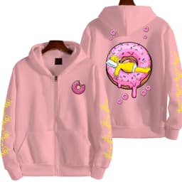 The Simpsons Donut Men's Autumn/Winter New Zipper Hoodie Couple Outdoor Sportswear Fashion Anime Cartoon Coat Top
