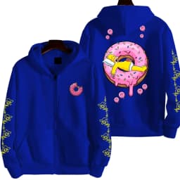 The Simpsons Donut Men's Autumn/Winter New Zipper Hoodie Couple Outdoor Sportswear Fashion Anime Cartoon Coat Top