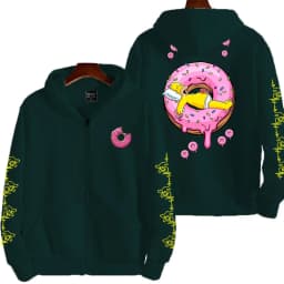 The Simpsons Donut Men's Autumn/Winter New Zipper Hoodie Couple Outdoor Sportswear Fashion Anime Cartoon Coat Top